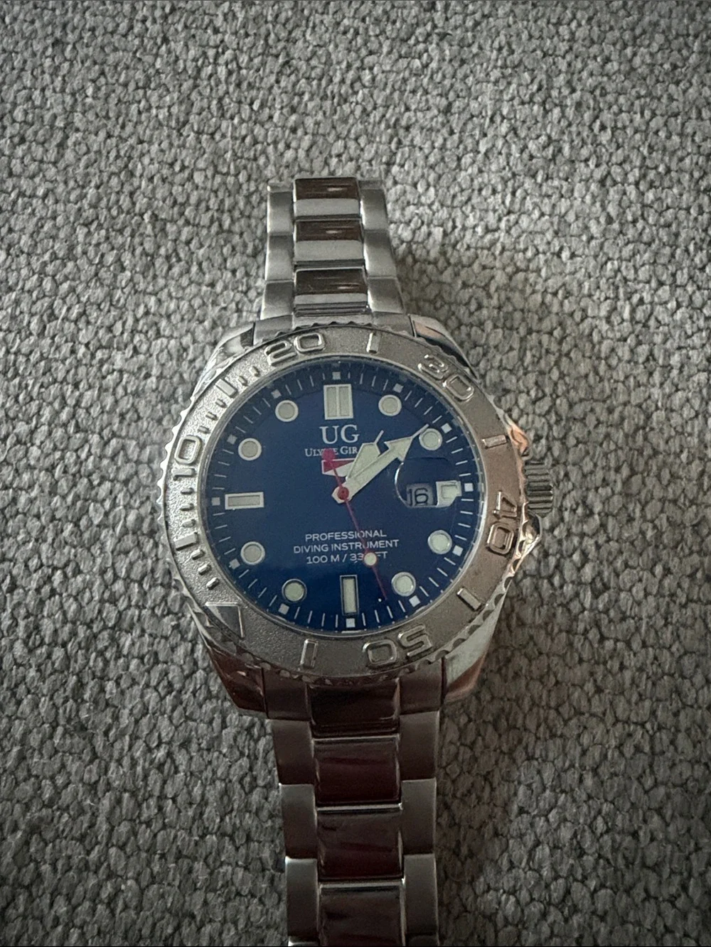 Stainless Steel Men's Dive Watch - Blue Dial